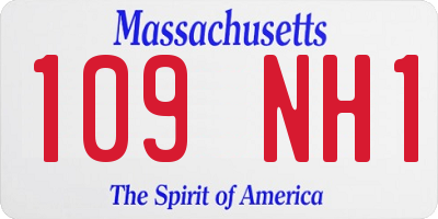 MA license plate 109NH1