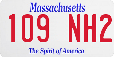MA license plate 109NH2