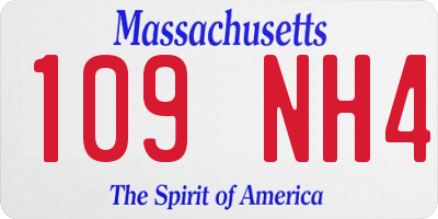 MA license plate 109NH4