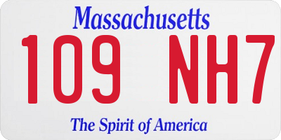MA license plate 109NH7