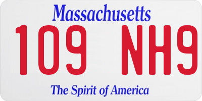 MA license plate 109NH9