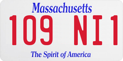 MA license plate 109NI1