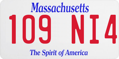 MA license plate 109NI4