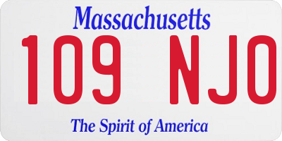 MA license plate 109NJ0