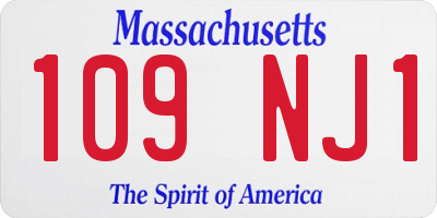 MA license plate 109NJ1