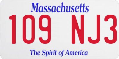 MA license plate 109NJ3