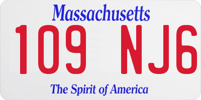MA license plate 109NJ6