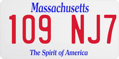 MA license plate 109NJ7