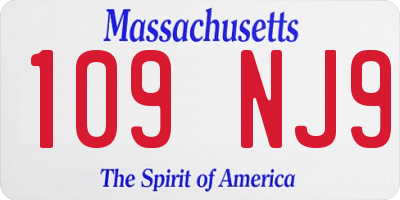 MA license plate 109NJ9