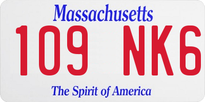 MA license plate 109NK6