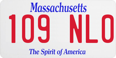 MA license plate 109NL0