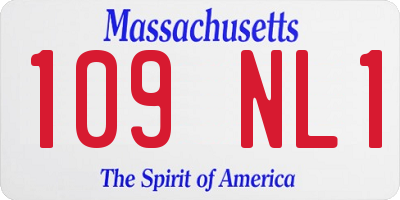 MA license plate 109NL1