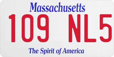 MA license plate 109NL5