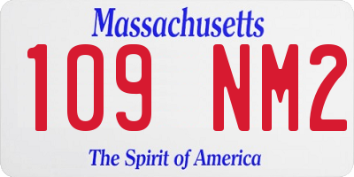 MA license plate 109NM2
