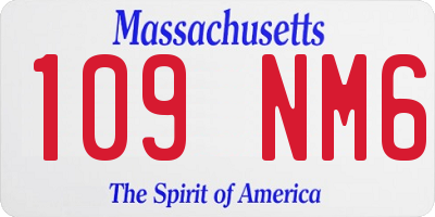 MA license plate 109NM6