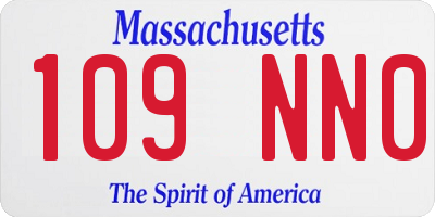 MA license plate 109NN0