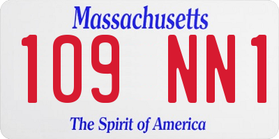 MA license plate 109NN1