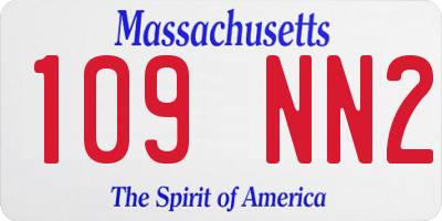 MA license plate 109NN2
