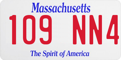 MA license plate 109NN4
