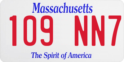 MA license plate 109NN7
