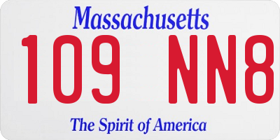 MA license plate 109NN8