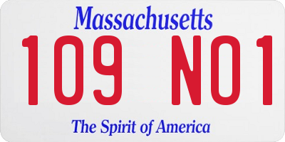 MA license plate 109NO1