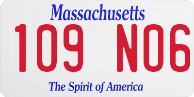MA license plate 109NO6