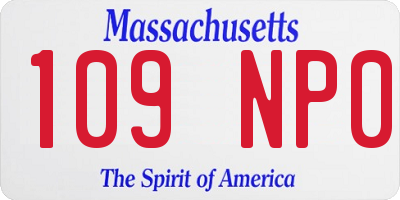 MA license plate 109NP0