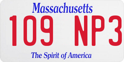 MA license plate 109NP3