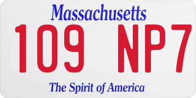 MA license plate 109NP7