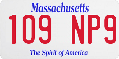 MA license plate 109NP9