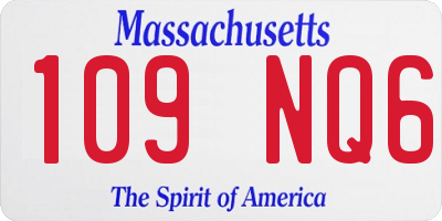 MA license plate 109NQ6