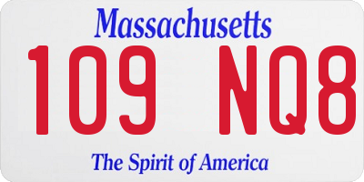 MA license plate 109NQ8