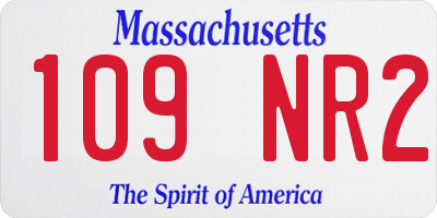 MA license plate 109NR2