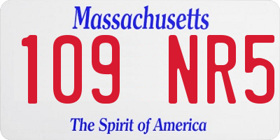 MA license plate 109NR5