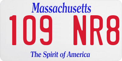 MA license plate 109NR8