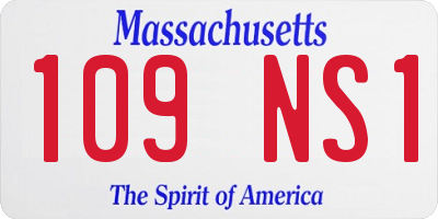 MA license plate 109NS1