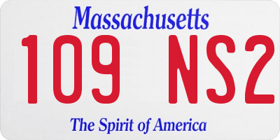 MA license plate 109NS2