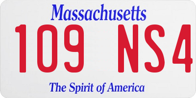 MA license plate 109NS4