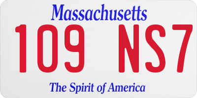 MA license plate 109NS7