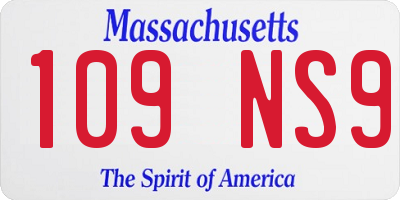 MA license plate 109NS9