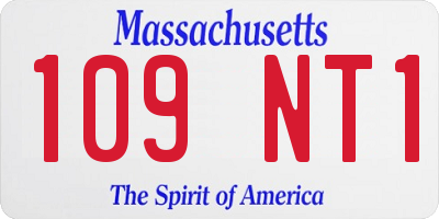 MA license plate 109NT1