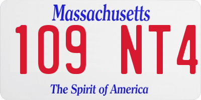 MA license plate 109NT4