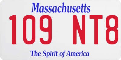 MA license plate 109NT8