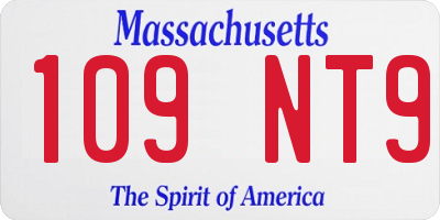 MA license plate 109NT9