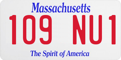 MA license plate 109NU1