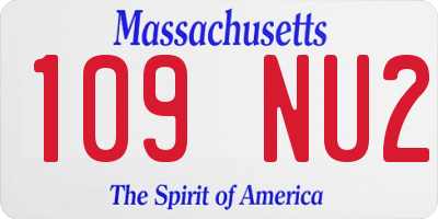 MA license plate 109NU2