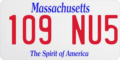 MA license plate 109NU5