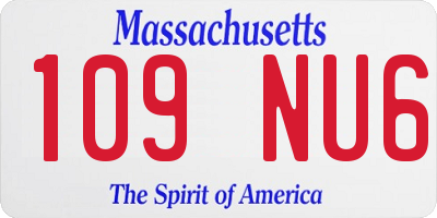 MA license plate 109NU6
