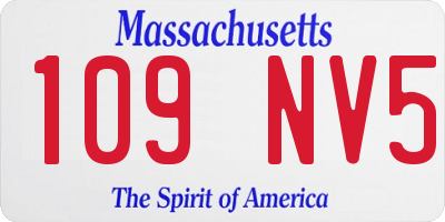 MA license plate 109NV5